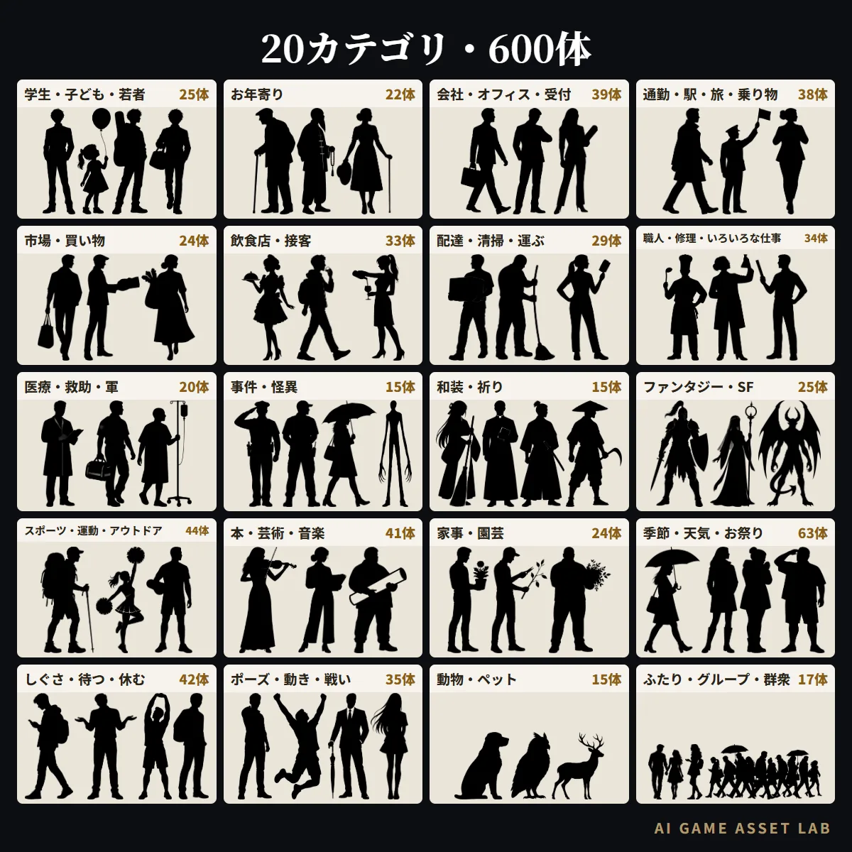 人物シルエット素材 600体 紹介画像2