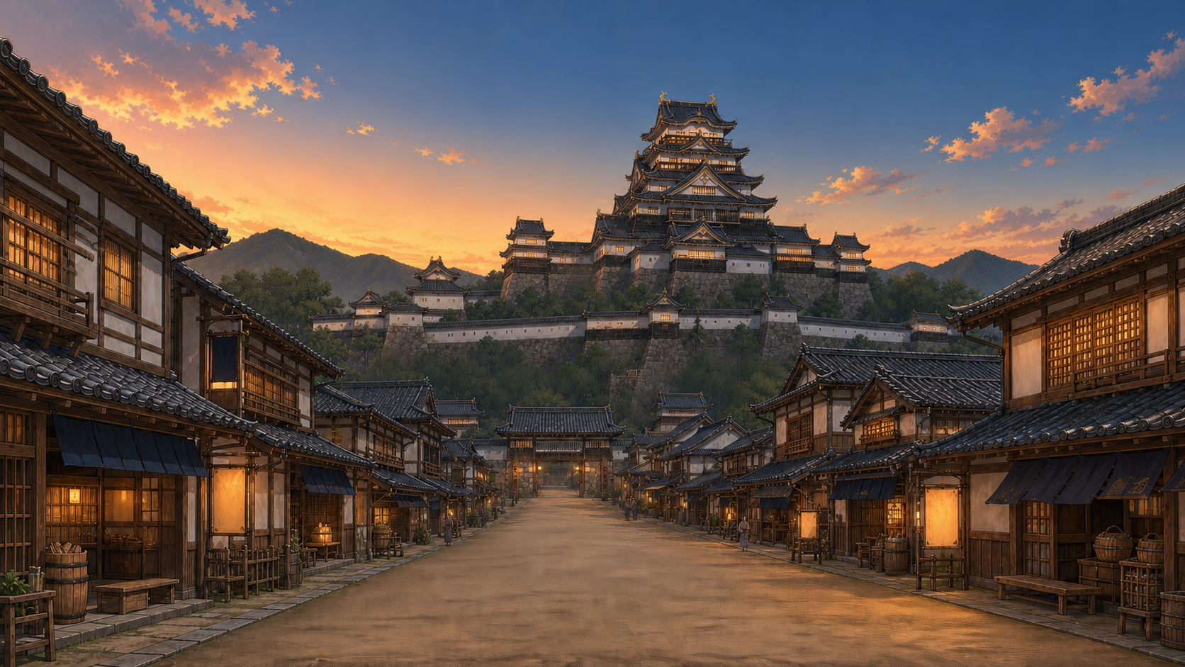 Castle From Town, 夕暮れ・灯り始め
