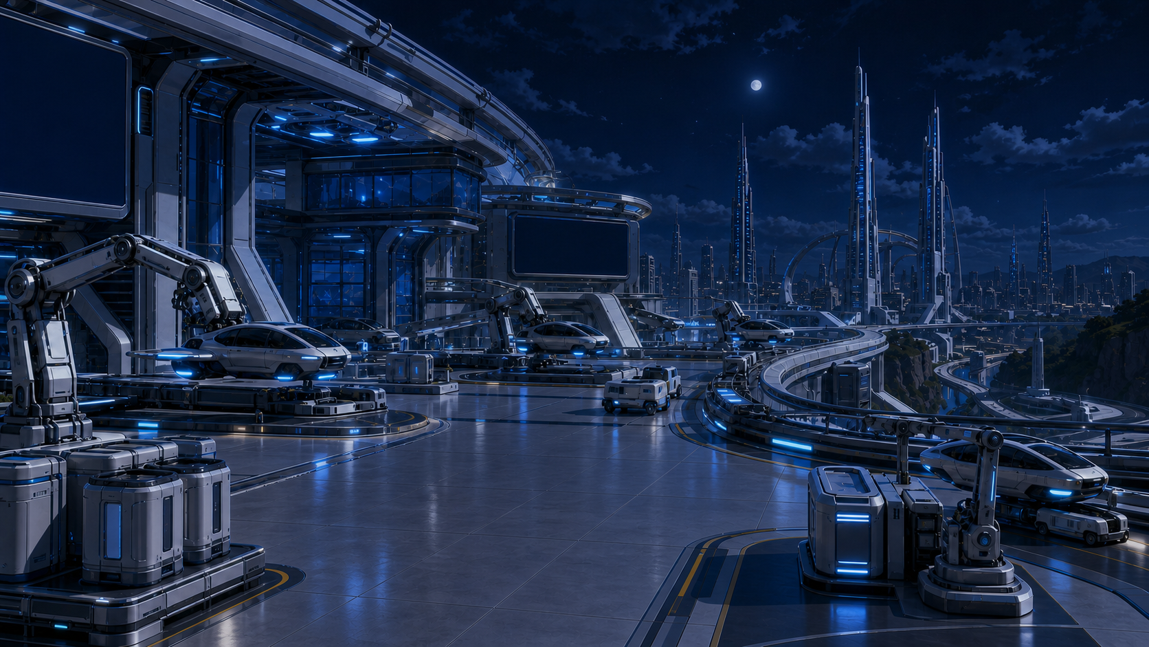 Aerial Transit Deck, 夜間照明・警戒