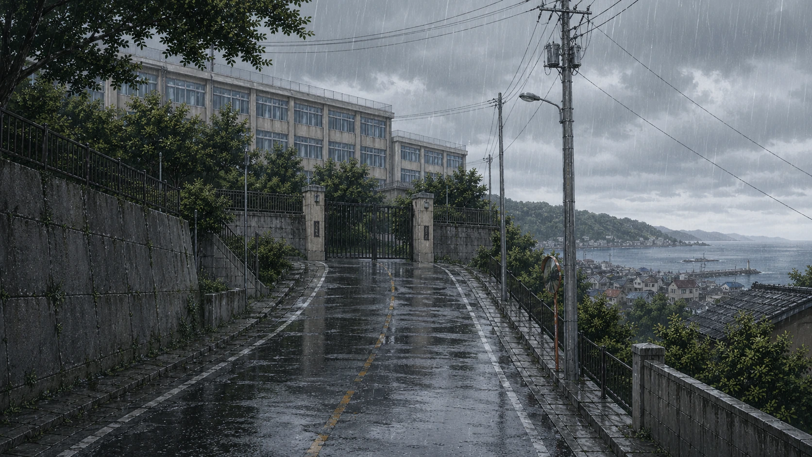 School Gate, Rain